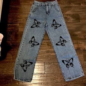 Cute butterfly jeans